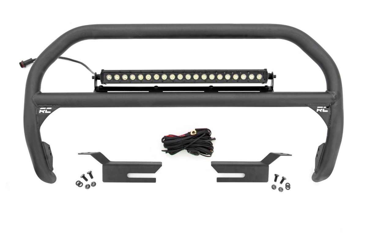 Ford Bronco Nudge Bar - Rough Country - Single Row LED - Black - '21-'25